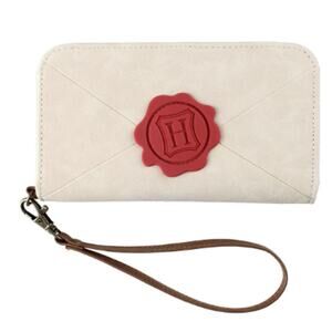 Harry Potter Hogwarts Letter Wristlet, Wallet, Beige, Vegan Leather - New